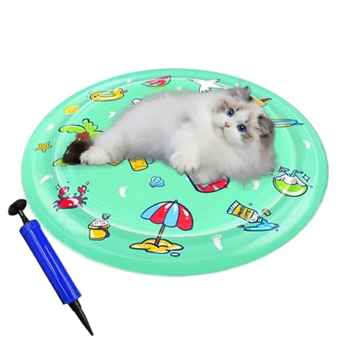 Rukjmqi Katzen Wasserspielmatte - Kühlendes Kissenbett für Haustiere,Verdickte Wasser Spielmatte für Haustiere, geeignet für Katzen, Hunde und Kinder, für Drinnen, Draußen, Spielplatz Rukjmqi Katzen Wasserspielmatte - Kühlendes Kissenbett für Haustiere,Verdickte Wasser Spielmatte für Haustiere, geeignet für Katzen, Hunde und Kinder, für Drinnen, Draußen, Spielplatz von Rukjmqi