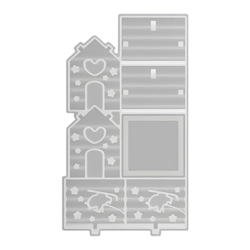 Rukjmqi Kerzenständer Formen - Weihnachts Puzzle Haus Epoxy Form - Nicht Klebende Nachtlampe Former Für Wachs Gips Ton Fondant | Arbeitszimmer Schlafzimmer Wohnzimmer Küche Vorbauten Büro Schule von Rukjmqi