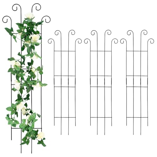 Rukjmqi Metall Rankgitter Für Garten - Rostfreie Stabile Gartenbogen Rankgitter,Rostfreies Hohes Standgerüst Für Erbsen Gurken Weinstöcke Garten von Rukjmqi