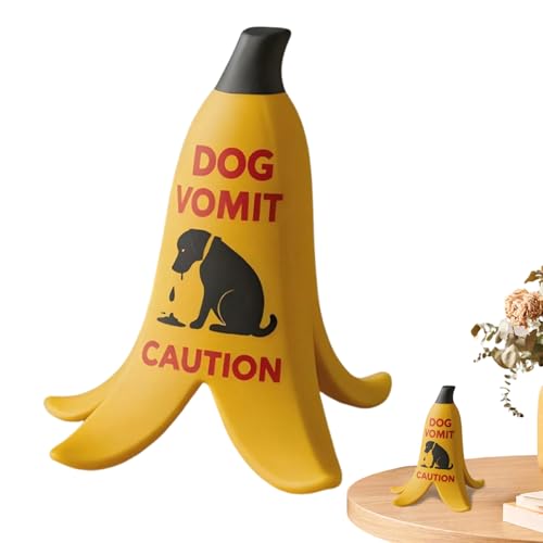 Rukjmqi Mini Katzen-Erbrochenes Warnschild | Stehschild Für Tisch &,Bananenschalen-Form Tier-Erbrochenes Warnung Schreibtisch Deko Für Wohnzimmer Schlafzimmer Nachttisch Wohnung Bücher von Rukjmqi