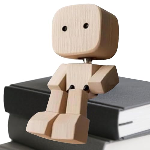 Rukjmqi Schüttelmann Aus Holz Für Auto Wackelnder Holzmann Holz Auto Dekofigur Für Armaturenbrett Lustige Holzfigur Deko Mit Ausdrücke Für Au-to Arbeitszimmer Wohnzimmer Re-gal Vitrine Schlafzimmer von Rukjmqi