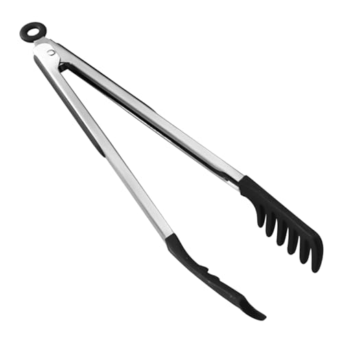 Rukjmqi Spaghetti Zange | Silikon Nudelzange Servierzange,30 Cm Antihaft Lebensmittel Greifer Mit Zacken Für Kochen Salat Grillen Buffet Backen BBQ Restaurant von Rukjmqi
