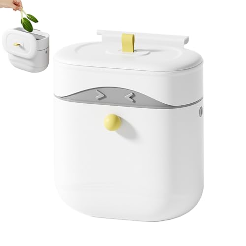 Rukjmqi Wandmontierter Mülleimer,Wandmontierbarer Bioabfallbehälter Mit Deckel | Platzsparender Verschließbarer Behälter Für Wohnheim Badezimmer Schlafzimmer Unter Der Spüle 9 Liter Rukjmqi Wandmontierter Mülleimer,Wandmontierbarer Bioabfallbehälter Mit Deckel | Platzsparender Verschließbarer Behälter Für Wohnheim Badezimmer Schlafzimmer Unter Der Spüle 9 Liter von Rukjmqi