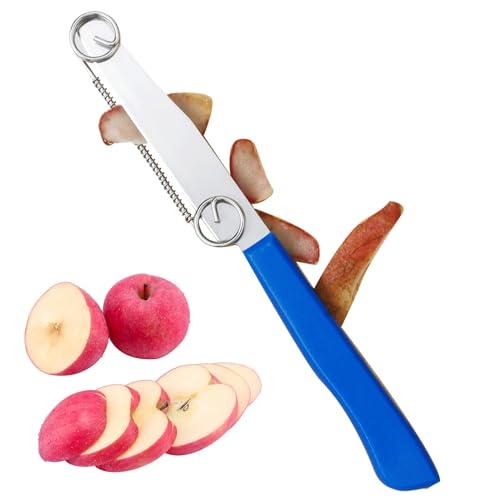 Schnellschneidemesser, Zaubermesser, Schneller Obstschneider, 3-in-1 Multifunktions Obstmesser, Schneidemesser Mit Verstellbarer Feder, Küche Obstschälmesser Küchenmesser Für Gurke, Karotte, Kartoffel von Rukjmqi