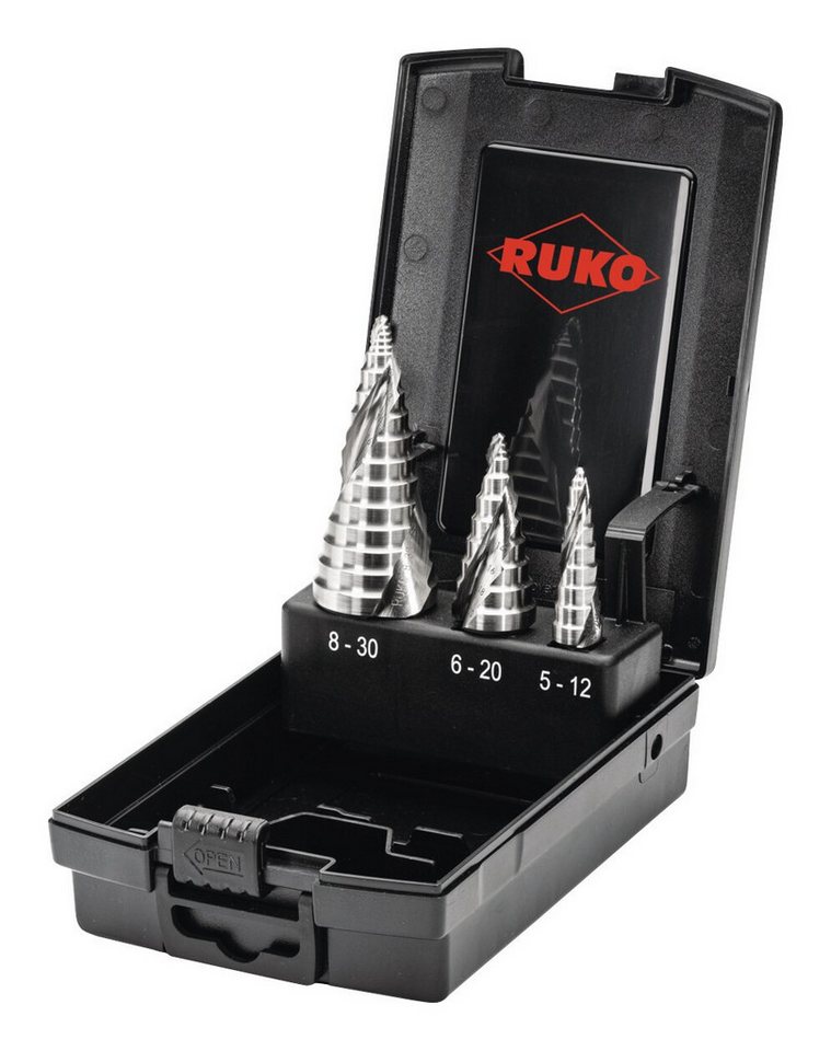 Ruko Metallbohrer, Stufenbohrer-Set WN HSS 3-tlg in Rosebox, Ultimatecut Ruko Metallbohrer, Stufenbohrer-Set WN HSS 3-tlg in Rosebox, Ultimatecut von Ruko