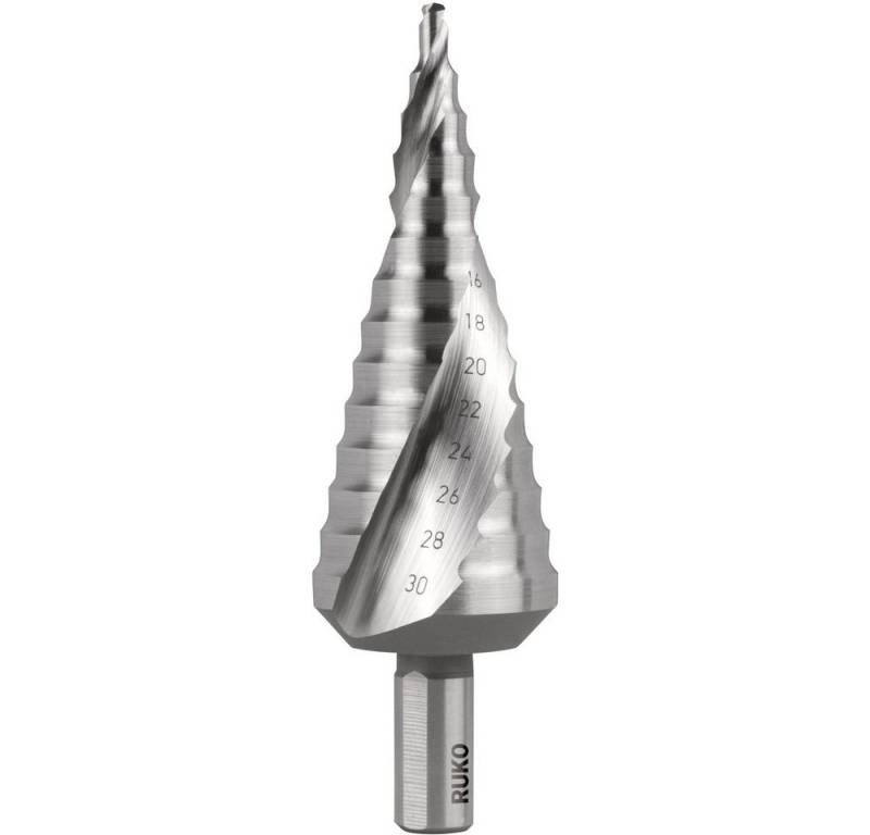 Ruko Metallbohrer RUKO 101052E Stufenbohrer 4 - 30 mm HSS Gesamtlänge 100 mm 3-Flächen Ruko Metallbohrer RUKO 101052E Stufenbohrer 4 - 30 mm HSS Gesamtlänge 100 mm 3-Flächen von Ruko