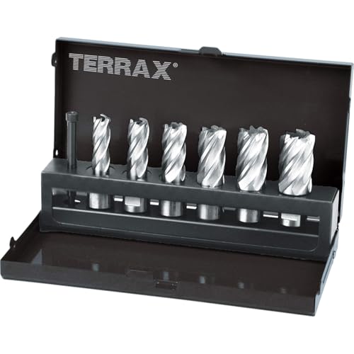 TERRAX Kernbohrer-Satz HSS mit Weldonschaft (3/4") Schnitttiefe 30,0 mm in Industriekassette, Beinhaltet 6 Kernbohrer und ein Auswerferstift, 7-teilig TERRAX Kernbohrer-Satz HSS mit Weldonschaft (3/4") Schnitttiefe 30,0 mm in Industriekassette, Beinhaltet 6 Kernbohrer und ein Auswerferstift, 7-teilig von RUKO