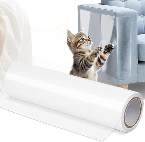 Kratzschutz Katze Tape 30m x 100cm, Kratzschutz Sofa Katze Pad Hunde Kratzschutz für Türen Anti Kratz Folie für Katzenfür Möbel Couch Tür Wand Kratzabwehr von Rukuapid