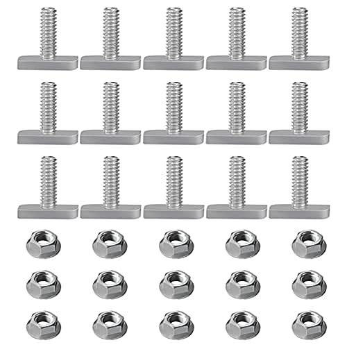 Rukurmo 15-Teiliges T-Nut-Bolzen-Ersatzteilzubehör, M8 X 20-Schrauben, A2-70-Schienenschienenschrauben, Schienenmuttern mit 15 Flanschmuttern Rukurmo 15-Teiliges T-Nut-Bolzen-Ersatzteilzubehör, M8 X 20-Schrauben, A2-70-Schienenschienenschrauben, Schienenmuttern mit 15 Flanschmuttern von Rukurmo