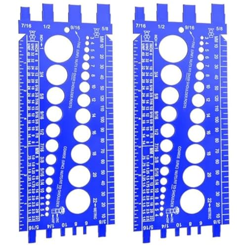 Rukurmo Schraubengröße und Gewindelehre, Schrauben- und Muttern-Kennung, Blaue Schraubenmutter-Gewindemesslehre, 2 Stück Rukurmo Schraubengröße und Gewindelehre, Schrauben- und Muttern-Kennung, Blaue Schraubenmutter-Gewindemesslehre, 2 Stück von Rukurmo