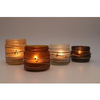 Upcycling . 4Er Set Bemalte Kerzenhalter Aus Glas Weihnachtsdeko Upcycling . 4Er Set Bemalte Kerzenhalter Aus Glas Weihnachtsdeko von RulArt