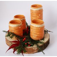 Upcycling . 4Er Set Bemalte Kerzenhalter Aus Glas Upcycling . 4Er Set Bemalte Kerzenhalter Aus Glas von RulArt