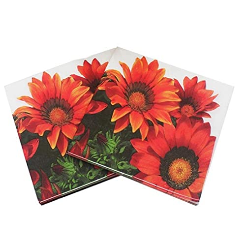 20pcs / Packung Haushaltspapiertücher Papier Luncheon Servietten Sonnenblume Papier Ideal Home Range Blumenpapierservietten von Ruluti