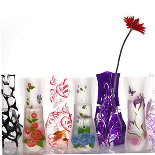 3 stücke Tragbare Umweltfreundliche Blume Nette Faltbare Vase Hochzeit Büro Home Decoration Zufälliges PVC Kunststoff Blume Vase von Ruluti