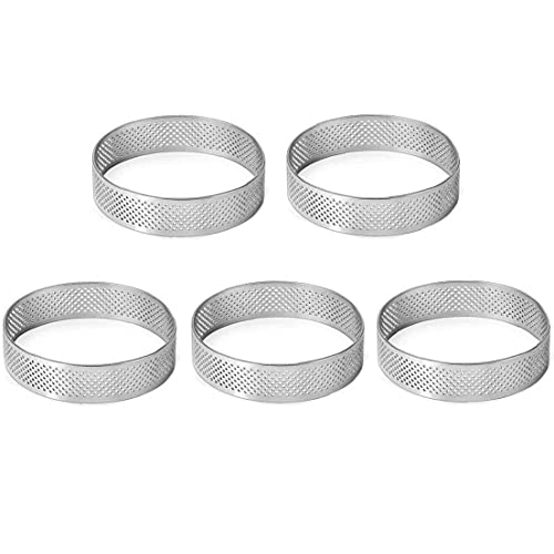 5 stücke Mini Mousse Kuchen Ring Edelstahl Perforierte Form DIY Cookies Backform Gebäck Backen Werkzeuge Runde Kuchen Ring Form Mousse Form von Ruluti