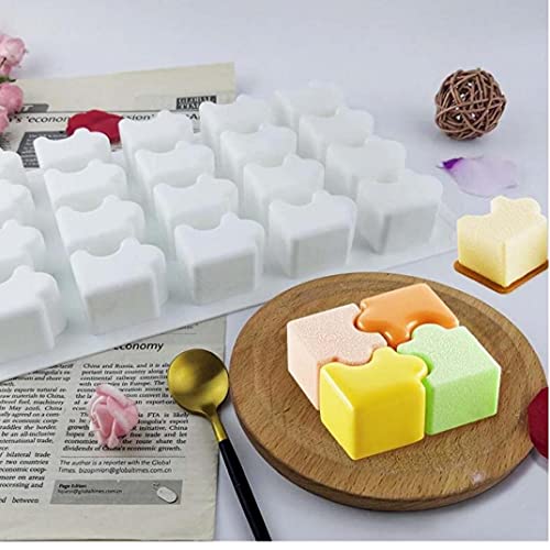 Ruluti 20 Grids Puzzle Französisch Mousse Cake Silikon-form-schokoladen-pudding-eis-silikon-backform Praktische Küchen Bakeware 1pc von Ruluti