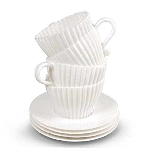 Ruluti 4 Stücke Silikon Cupcake Cups Muffin Backen Kuchen Tee Saucer Teetasse Mold Mold + 4 Stücke Untertassen Ruluti 4 Stücke Silikon Cupcake Cups Muffin Backen Kuchen Tee Saucer Teetasse Mold Mold + 4 Stücke Untertassen von Ruluti