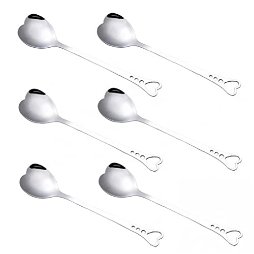 Teelöffel-besteck-set, 6pcs Edelstahl-herz-form-tee-kaffee-dessert-löffel Für Home Restaurant Küche Geburtstag Hochzeitsfeier von Ruluti