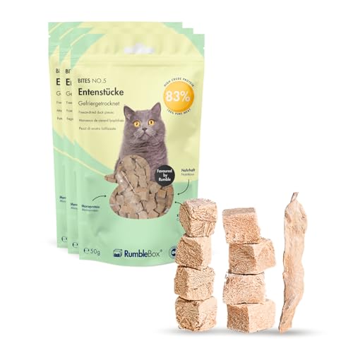 RumbleBox Pur Ente Sparbox Gefriergetrocknete Entenbrust & -stück & -Leber, Monoprotein Leckerlis ohne Getreide und Zucker für Allergiker, NUR 1 ZUTATEN (3x50g) RumbleBox Pur Ente Sparbox Gefriergetrocknete Entenbrust & -stück & -Leber, Monoprotein Leckerlis ohne Getreide und Zucker für Allergiker, NUR 1 ZUTATEN (3x50g) von RumbleBox