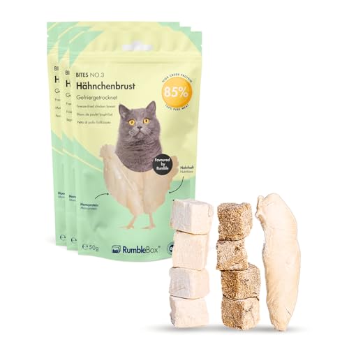RumbleBox Pur Huhn Sparbox Gefriergetrocknete Hühnerbrust & -stück & -Leber, Monoprotein Leckerlis ohne Getreide und Zucker für Allergiker, NUR 1 ZUTATEN (3x50g) RumbleBox Pur Huhn Sparbox Gefriergetrocknete Hühnerbrust & -stück & -Leber, Monoprotein Leckerlis ohne Getreide und Zucker für Allergiker, NUR 1 ZUTATEN (3x50g) von RumbleBox