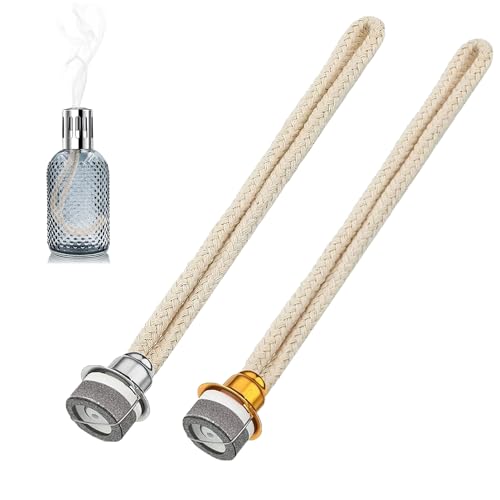 2 Stück Duftlampe Docht mit Katalytischem Brenner, Öllampe Ersatzdocht Katalytische Öllampen Ersatz-Docht Lampe Ersatz Docht Dochtdiffusor Öllampen-Ersatzdocht für Diffusor (13MM Gold & Silber) von Rumgug
