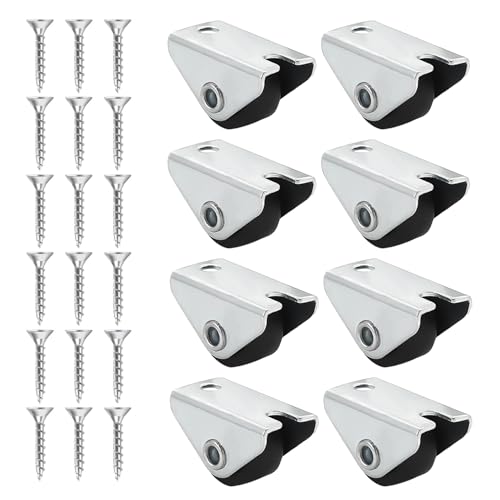8 Stück 15 mm Kleine Radrollen für Möbel – Hochleistungsrollen, Nicht Schwenkbar, Gummi Rollen, Fix Schieberollen, Transportrollen 15 mm, Inklusive 18 Schrauben, Tragkraft 25 kg pro Rolle (0.5 inch) von Rumgug