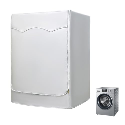 Waschmaschine Abdeckung, Waschmaschinenabdeckung für Frontlader mit Öffnung Vorne mit Reißverschlus für Waschmaschine und Trockner Staub Wasserresistent UV Schutz Schmutzabweisend 60 x 65 x 90 cm von Rumgug