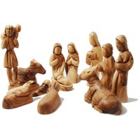 Einzigartige Olivenholz Krippenfiguren Handgeschnitzt Szene Weihnachtsbaum Gesichtslose Figuren Set Geschenk Aus Bethlehem Dem Heiligen Land von RumisPlace