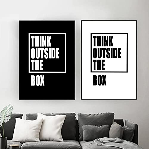 Motivational Think Outside The Box Poster Inspirierende Zitate Leinwand Gemälde Brief Wand Kunstdruck Wohnzimmer Dekor 60x90cmx2 Rahmenlos Motivational Think Outside The Box Poster Inspirierende Zitate Leinwand Gemälde Brief Wand Kunstdruck Wohnzimmer Dekor 60x90cmx2 Rahmenlos von Rumlly