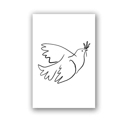 Pablo Picasso Druck Tiere Vogel Abstrakte Kunst Strichzeichnungen Malerei Bilder Skizzen Minimalistische Wandkunst Leinwand 40x60cm Rahmenlos von Rumlly