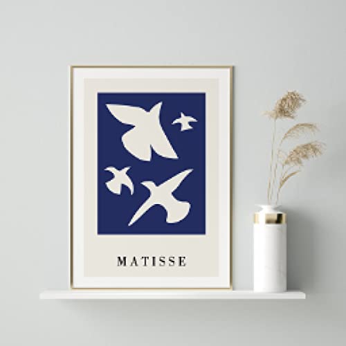 Print On Canvas Abstract Matisse Silhouette Blue Dreams Poster and Print Wall Picture Canvas Painting Living Room Decor 30x40cm Frameless von Rumlly