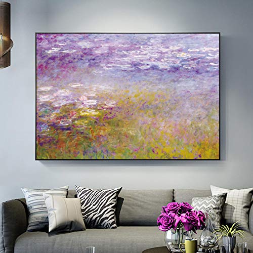 Rumlly Claude Monet Seerose Gemälde auf Leinwand, Wandkunst, Leinwanddruck, Monet, Landschaft, Leinwandbild für Wohnzimmer, 30 x 40 cm, rahmenlos von Rumlly