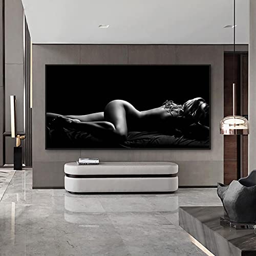 Rumlly Modern Nude Art Poster and Prints Sexy Sleeping Women Canvas Painting Black White Body Art Wall Pictures for Living Room 90x180cm NoFrame von Rumlly
