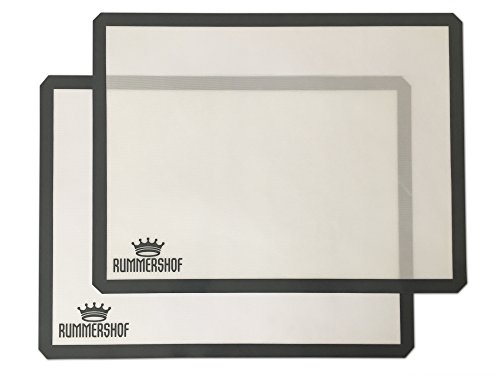Rummershof Silikon Backmatten BPA-frei (2er Set): Silikonmatte groß (30x40 cm) - Haltbare Dauerbackfolie grau - Backfolie - Backunterlage + ein gepflanzter Baum von Rummershof