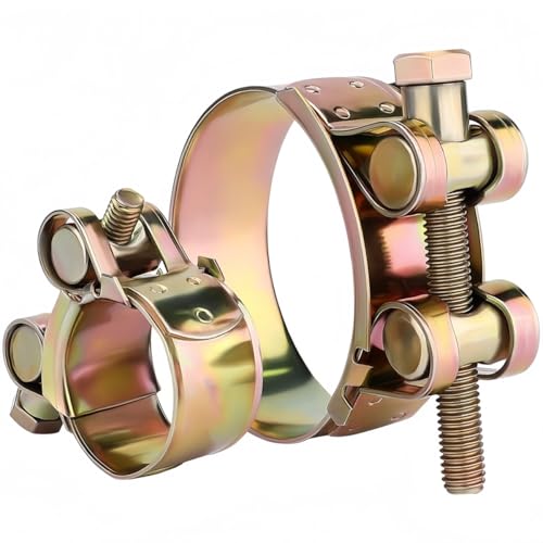 Rummyluck 68-76mm Verzinkt Schlauchschellen Verstellbar Kraftstoffeinspritzung Gelenkbolzenschelle für Diesel-Benzinleitungen (5 Stück) von Rummyluck
