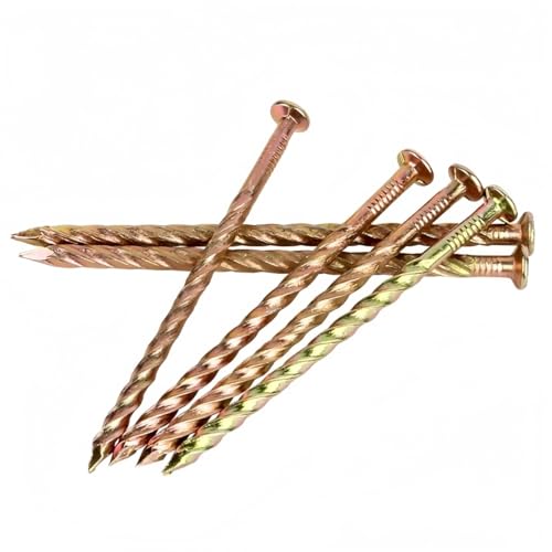 Rummyluck 80mm Quadratische Twist Nägel Verzinkte Stahlnägel Gedrehte Nägel für Holzarbeiten (60 Stück) von Rummyluck