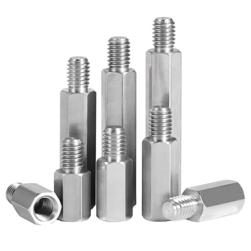 Rummyluck Edelstahl Männlich Weiblich Sechskant Abstandshalter Abstandsbolzen M5x45+8mm (3 Stück) von Rummyluck