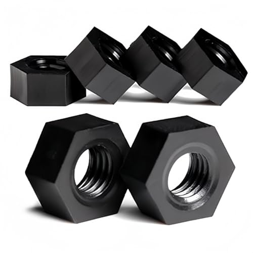 Rummyluck M2.5 Nylon Sechskantmuttern Schwarz Kunststoff Sechskantmutter Nylon Mutter (100 Stück) von Rummyluck