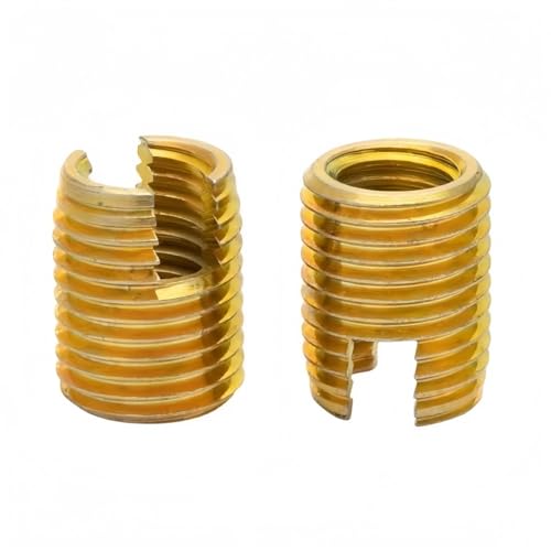 Rummyluck M4xM6.5x8mm Kohlenstoffstahl Selbstschneidende Schrauben Gewindeeinsatz Muttern für Helical Reparatur 10 Stück von Rummyluck