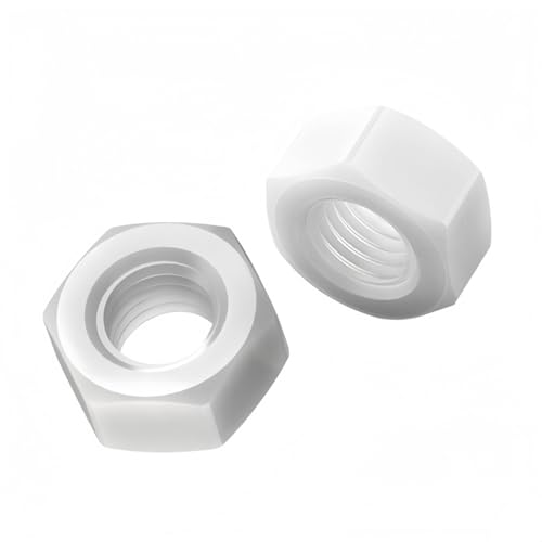 Rummyluck M6 Nylon Sechskantmuttern Weiß Kunststoff Sechskantmutter Nylon Mutter (40 Stück) von Rummyluck