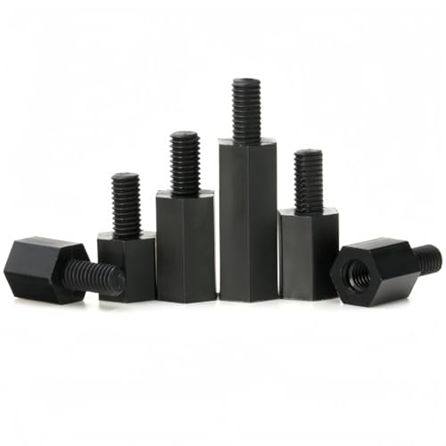 Rummyluck Schwarz Nylon Männlich Weiblich Sechskant-Abstandshalter Abstandsbolzen M3x45+6mm (20 Stück) von Rummyluck