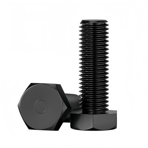 Rummyluck Schwarz Nylon Sechskantschrauben Vollgewinde Kunststoffschrauben M4x10mm (50 Stück) von Rummyluck