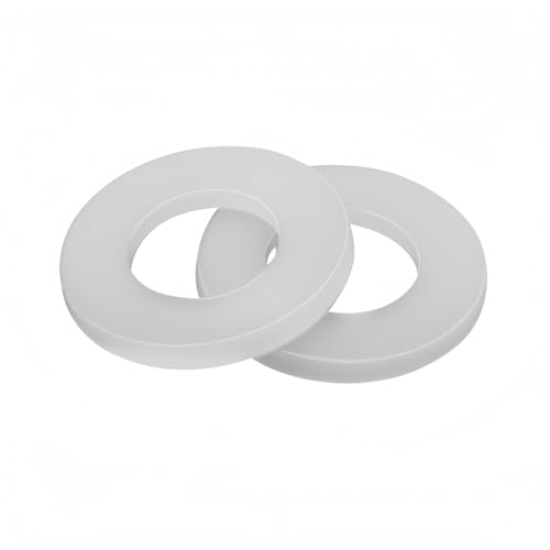Rummyluck Weiß Nylon Flache Unterlegscheiben Kunststoff Isolierende Beilagscheiben M2x5x1.0 mm (200 Stück) von Rummyluck