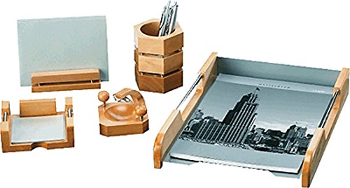 Rumold Schreibtisch-Set 5 Teilig/965700 Naturholz/Silber von Rumold