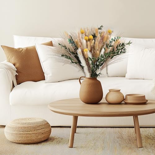 RUMONZS 116pcs Natürliche getrocknete Pampas Gras Boho Home Table Decor Bouquet für Raumdekoration, Hochzeit, Party, komplett mit trendigen braunen Hasenschwänzen getrocknete Blumen, Pompas von RumonZS