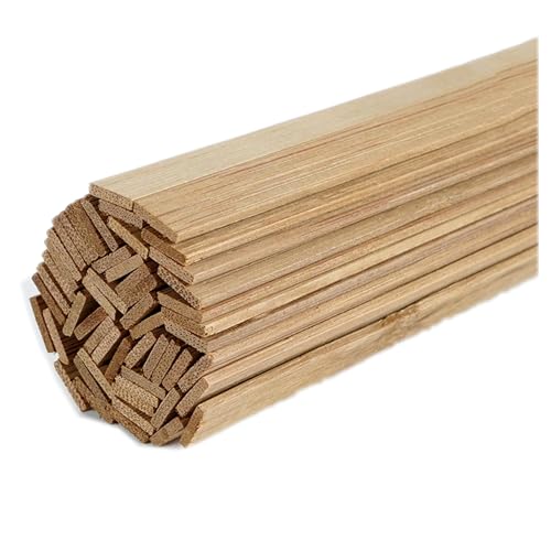 50 Stück（2 * 10 * 200mm）Holzleisten zum Basteln Bambus Holzstäbchen Verkohlung Natürlicher Bambusstäbe Holzstab Holzstäbchen für DIY Arts Craft Basteln Dekoration von RunFar shop