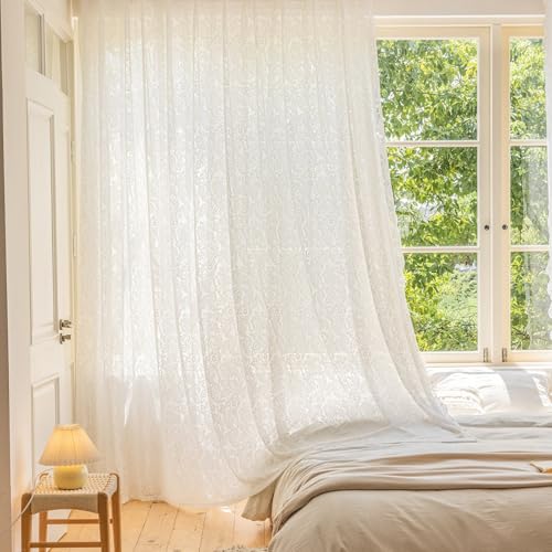 Gardinen Scheibengardine Spitze Voile Gardinen Transparent Vorhang mit Perle Weiße Spitzenvorhänge mit Phönixschwanz Vorhang Spitzengardinen 2er Stabtasche für Wohnzimmer Schlafzimmer Deko Gardinen Scheibengardine Spitze Voile Gardinen Transparent Vorhang mit Perle Weiße Spitzenvorhänge mit Phönixschwanz Vorhang Spitzengardinen 2er Stabtasche für Wohnzimmer Schlafzimmer Deko von RunFar shop