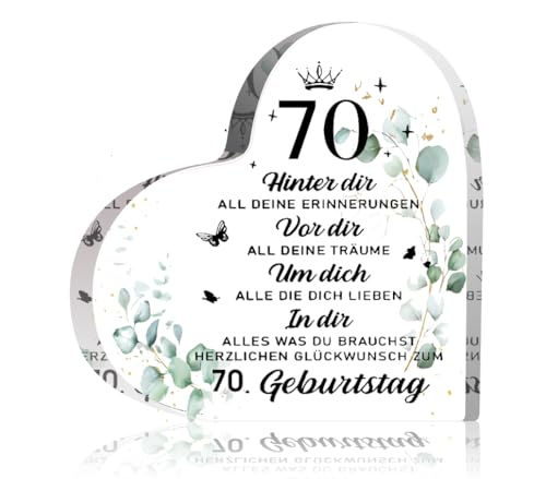 Geschenk 70 Geburtstag Frau Mann Geburtstagsgeschenk zum 70 Geburtstag Herz mit Wunschtext Geburtstagsgeschenk für Vater Mutter Mitarbeiter Freund 70 Geburtstag Geschenkideen (Geschenk 70 Geburtstag) von RunFar shop