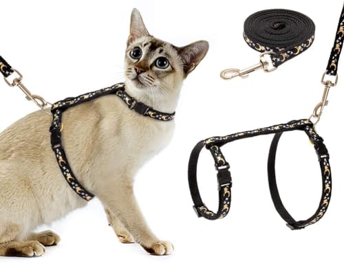 Katzengeschirr mit Leine verstellbar Reflektierendgeschirr für Katze ausbruchsicher Brustgurt mit Sicherheitsschnalle Cat Harness für Spaziergänge Katzenweste Schwarz für mittel und große Kätzchen Katzengeschirr mit Leine verstellbar Reflektierendgeschirr für Katze ausbruchsicher Brustgurt mit Sicherheitsschnalle Cat Harness für Spaziergänge Katzenweste Schwarz für mittel und große Kätzchen von RunFar shop
