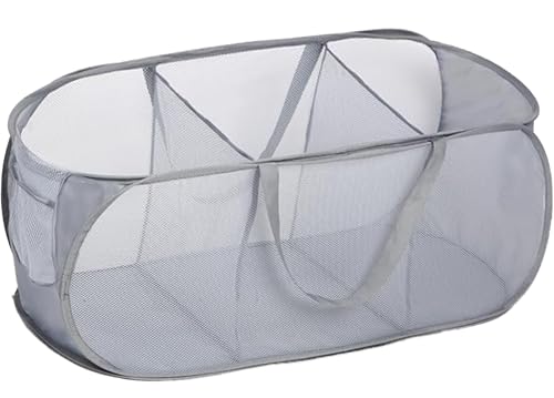 Pop Up Wäschekorb Faltbarer Wäschekorb (36 * 36 * 80 Cm) Wäschetonne Wäschekorb klappbar mit Griff laundry basket Aufbewahrungskorb für Kinderzimmer Camping Und Reisen (grau 100ml 1pcs) von RunFar shop
